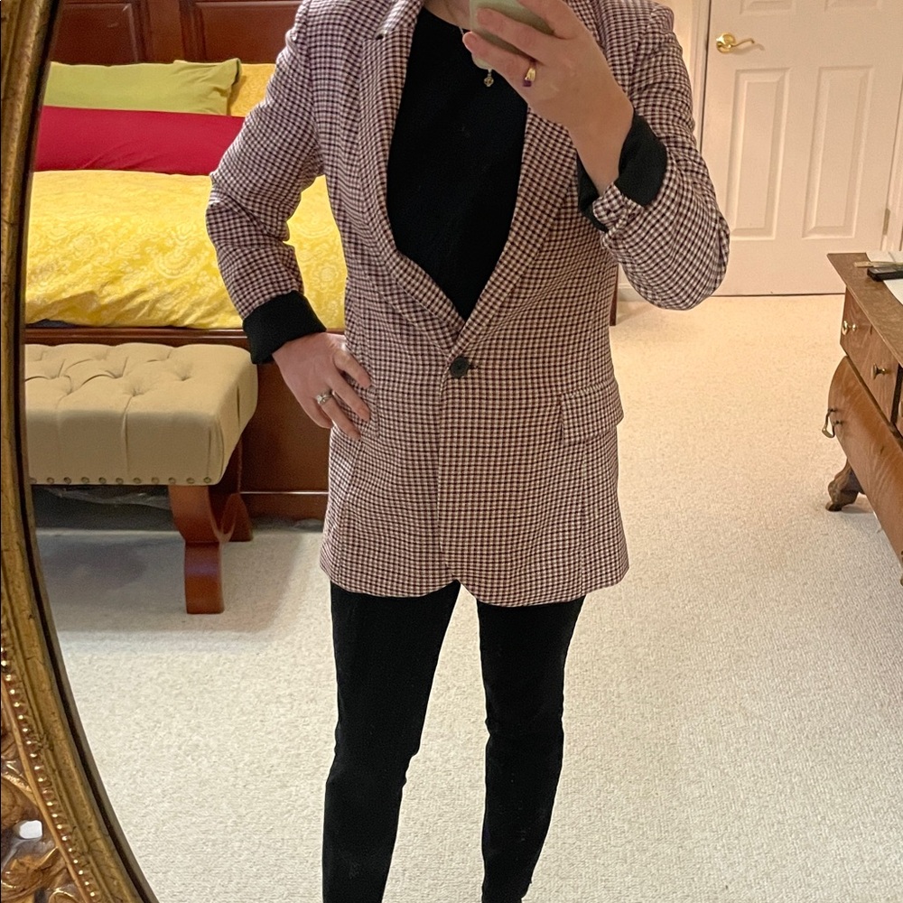 Marled Brown and Black Patterned Blazer